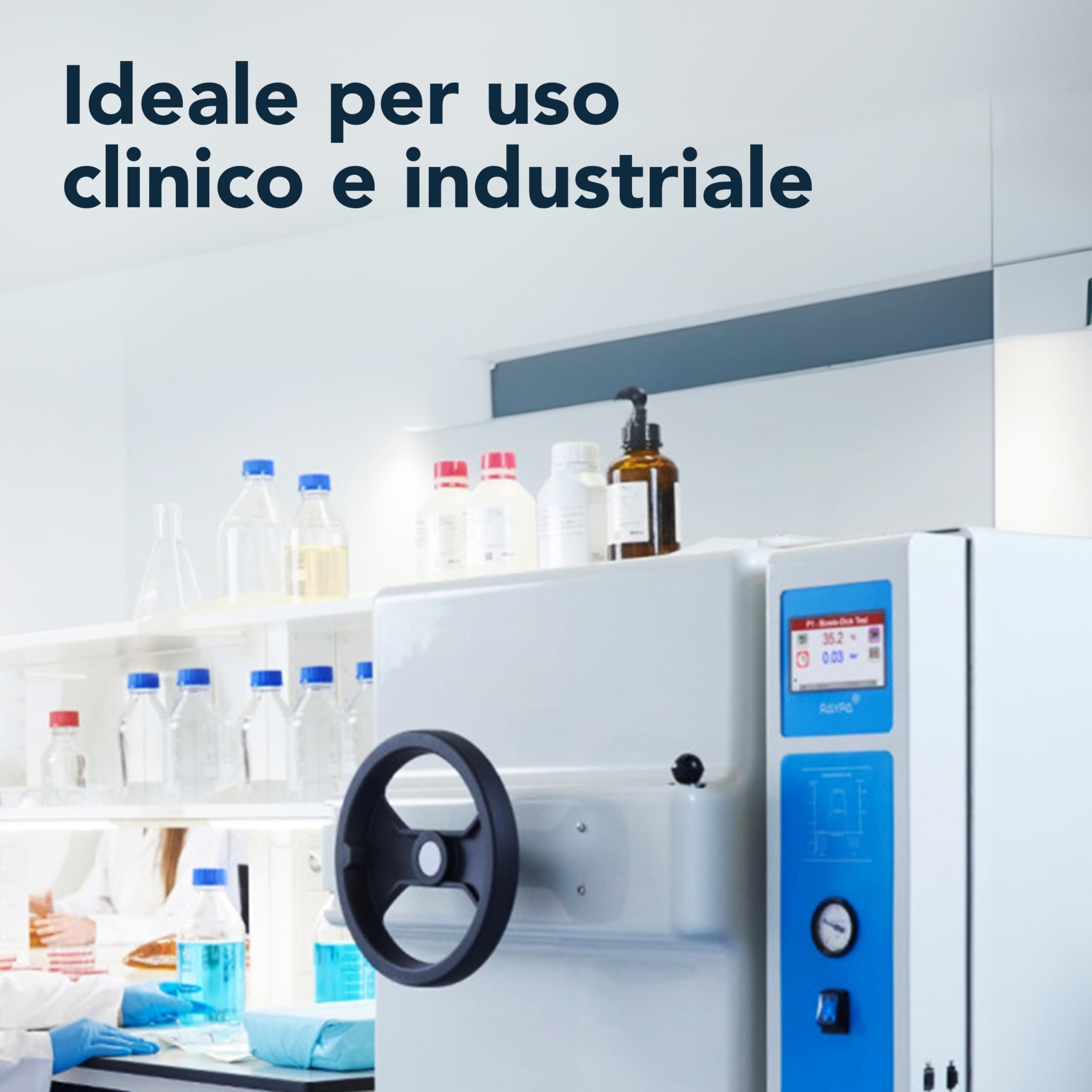 Acqua Bidistillata pura per uso clinico ed industriale 2 flaconi da 1 litro, Distillata due volte, Demineralizzata, Made in Italy