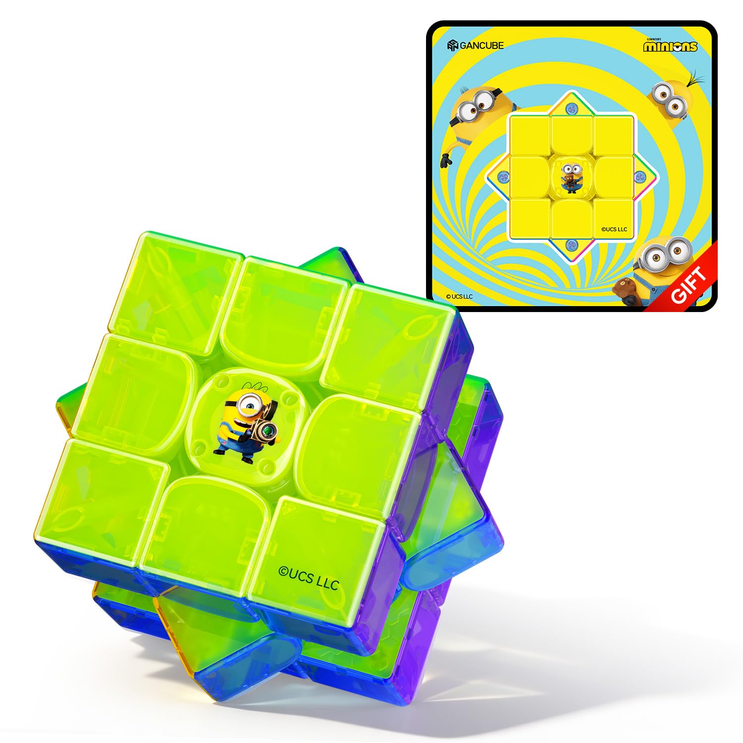 GAN Minions 16 ui Maglev Max, cubo di velocità intelligente con analisi AI | Unico Smart Speed Cube 3×3, Regalo per gli appassionati di puzzle, scelta di regalo individuale per collezionisti