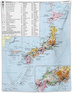 Japan Map Posters World Map Tapestry Wall Art Print Gift Picture Painting Tapestries Artwork Bedroom Home Decor 30"x40"