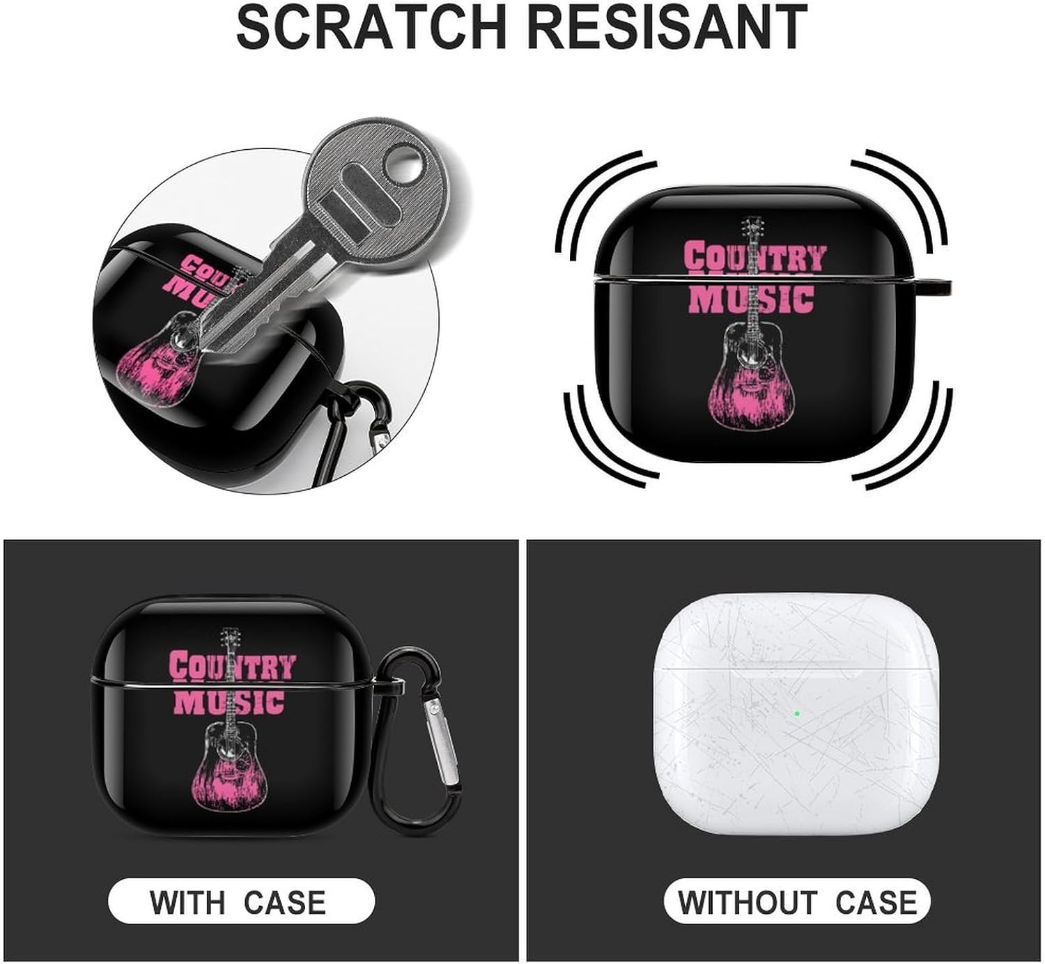 Country Music Guitar Cute Earbud Case Shockproof Headphone Cases image 3