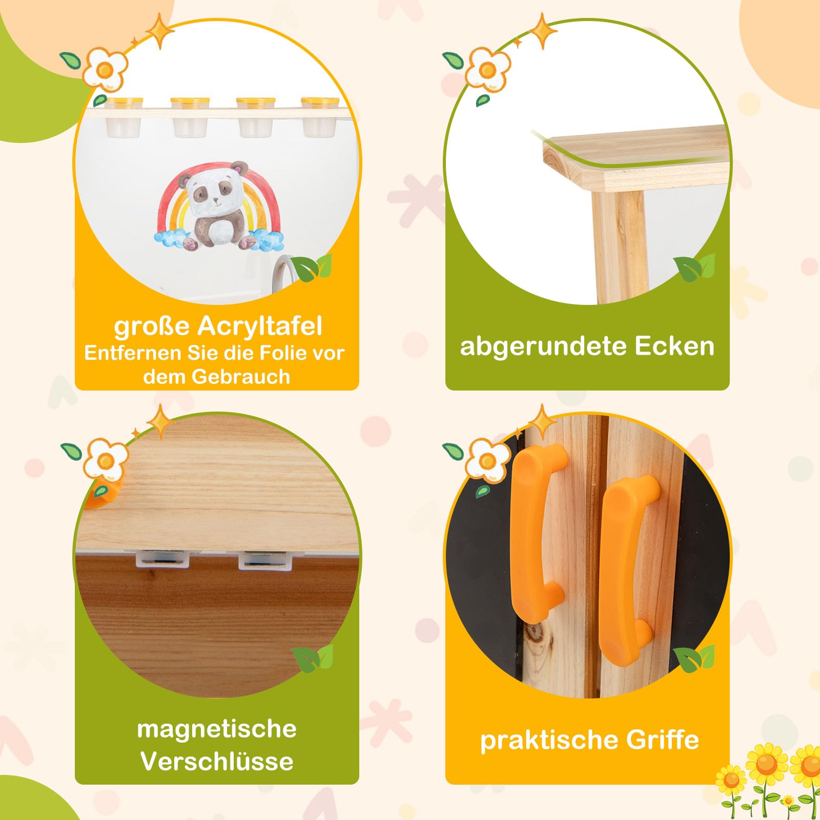 GOPLUS Matschküche Kinder, Spielküche Outdoor mit Pflanzentöpfen, Herdplatten, Abnehmbares Spülbecken, Kreidetafeln & Zubehör, Kinderküche Spielset für Garten und Hof, für Kinder ab 3 Jahren
