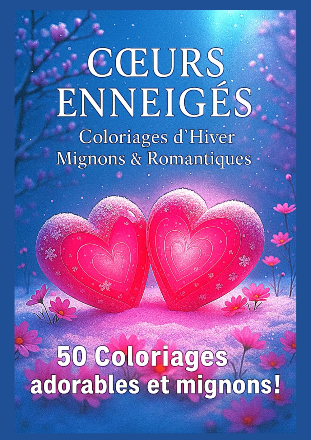 Cœurs Enneigés – Coloriages d’Hiver Mignons & Romantiques: 50 scènes adorables de cœurs, neige et douceur hivernale – Anti-stress, Relaxation, romance ... Format - Possibilité d'encadrer les dessins