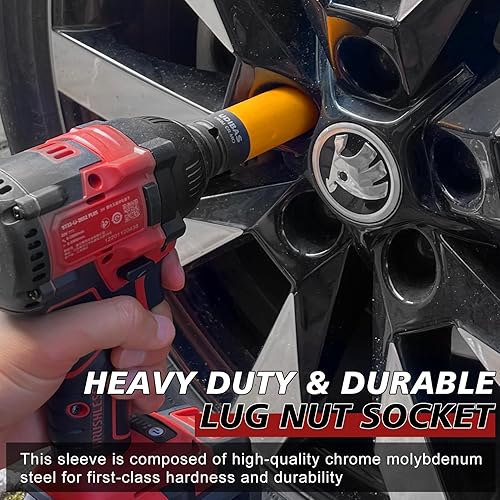 Vista 12 de Enchufe de tuerca de impacto de 0.669 in de 1/2 pulgada, profundo, métrico, con mangas protectoras y material CR-MO de alta resistencia, sin marcas