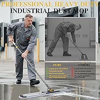 Vista 3 de Masthome 36" Commercial Mop, Heavy Duty Industrial Floor Mop with 3 Microfiber Pads, 60" Adjustable Large Dust Mop,Wet Dry Flat Mops for Office