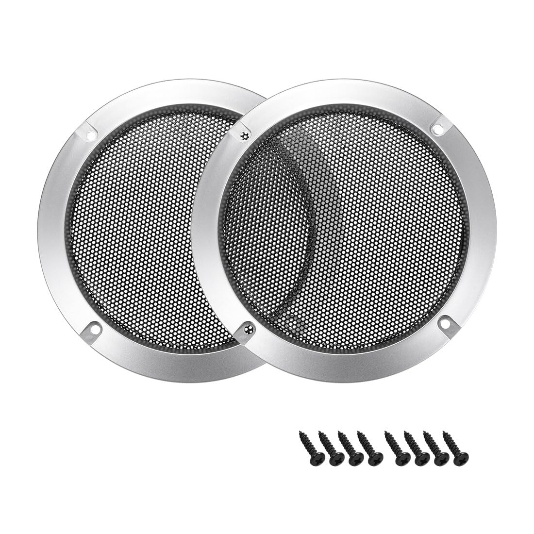 #US 2pcs 3" Speaker Grill Mesh Decorative Circle Woofer Guard Protector Cover Silver