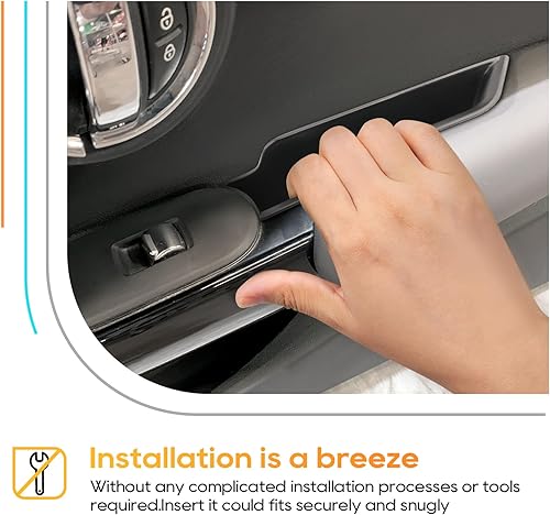 Miniatura 7 de LFOTPP Mini Cooper F56 2023 2024 Bandeja de puerta 2 piezas para Mini Cooper F56 S 2015-2023 2024 Organizador interior de puerta lateral Paletas de