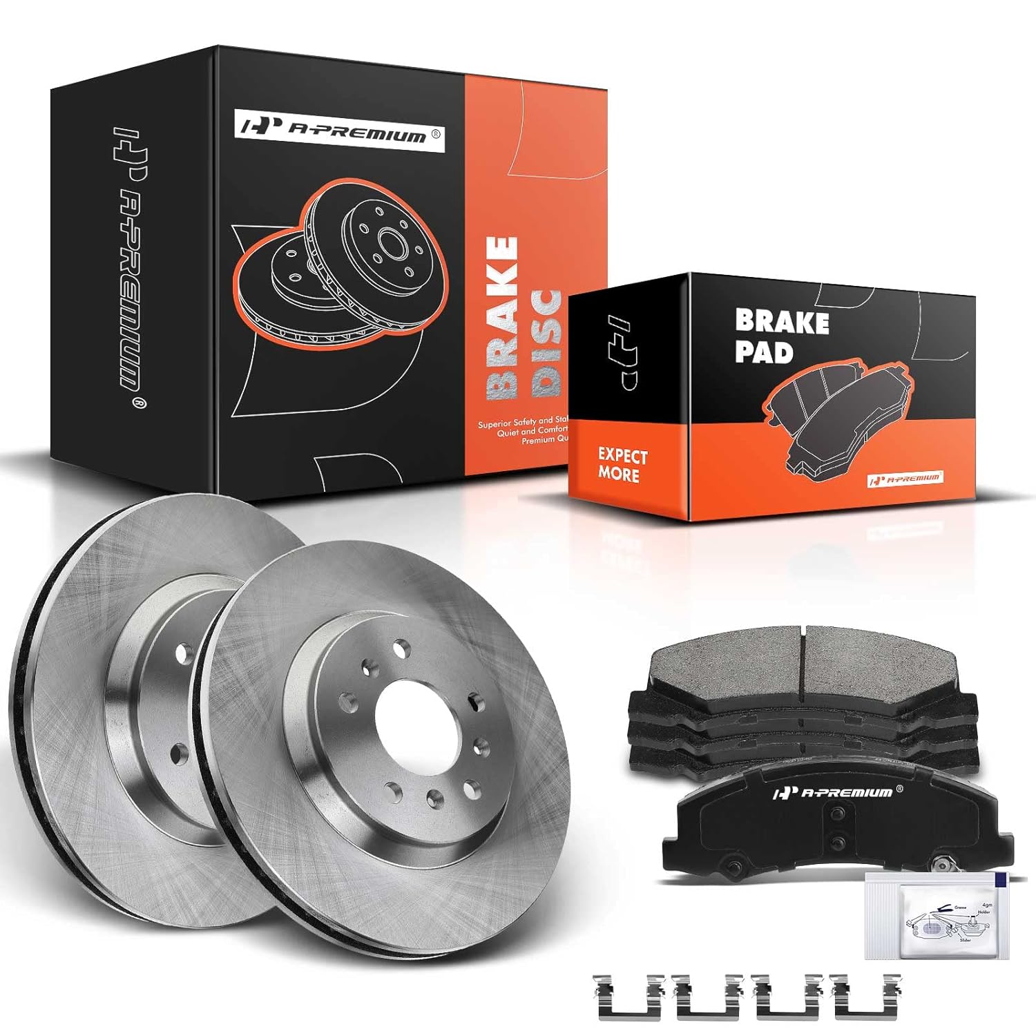 Kit de Discos de Freio Ventilados A-Premium 11.93" com Pastilhas Cerâmicas Compatível com Buick Lucerne 06-11 e Chevy Impala 06-16