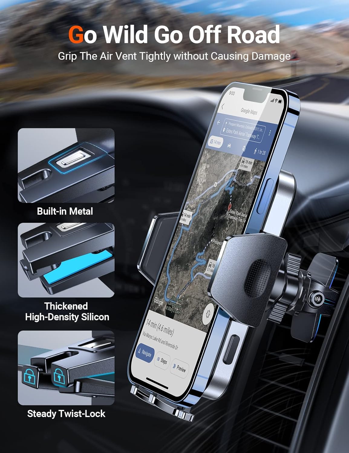 [Phone Soulmate] TORRAS Car Phone Holder Mount [Solid as Brick] Phone Holder for Car Cell Phone Automobile Cradles Dashboard Windshield Vent Fit iPhone 13 12 11 Pro Max XR XS Samsung Note 20 Ultra S21 : Cell Phones & Accessories