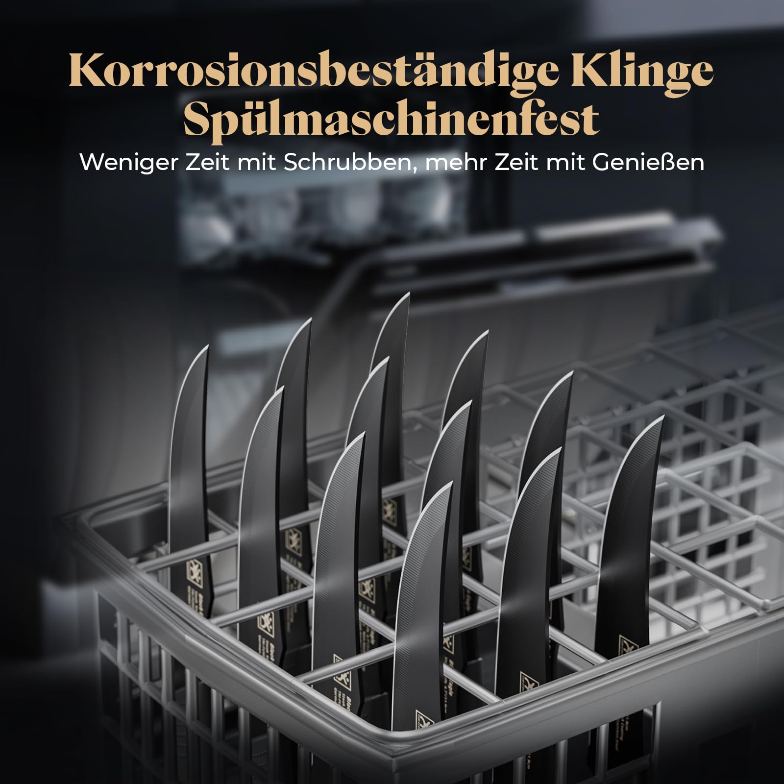 12 cm Steakmesser-Set, 8 Stück, mit magnetischer Messerleiste