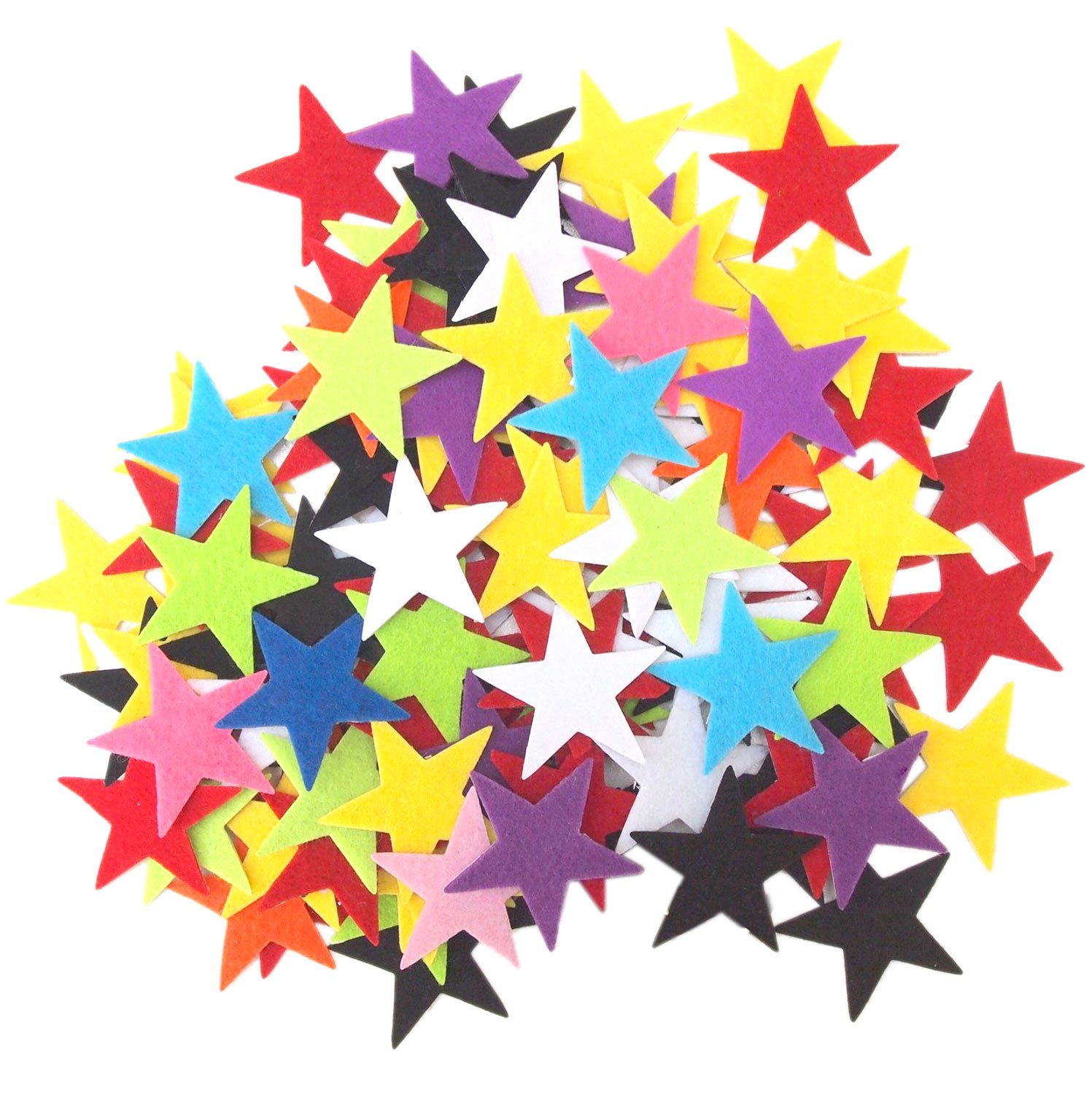 Playfully Ever After 1.5 Inch Mixed Color Assortment 85pc Felt Star Stickers