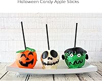 Vista 5 de 30 palitos acrílicos de manzana de caramelo, varillas acrílicas puntiagudas negras de 6 pulgadas para Halloween, palitos de manzana de caramelo