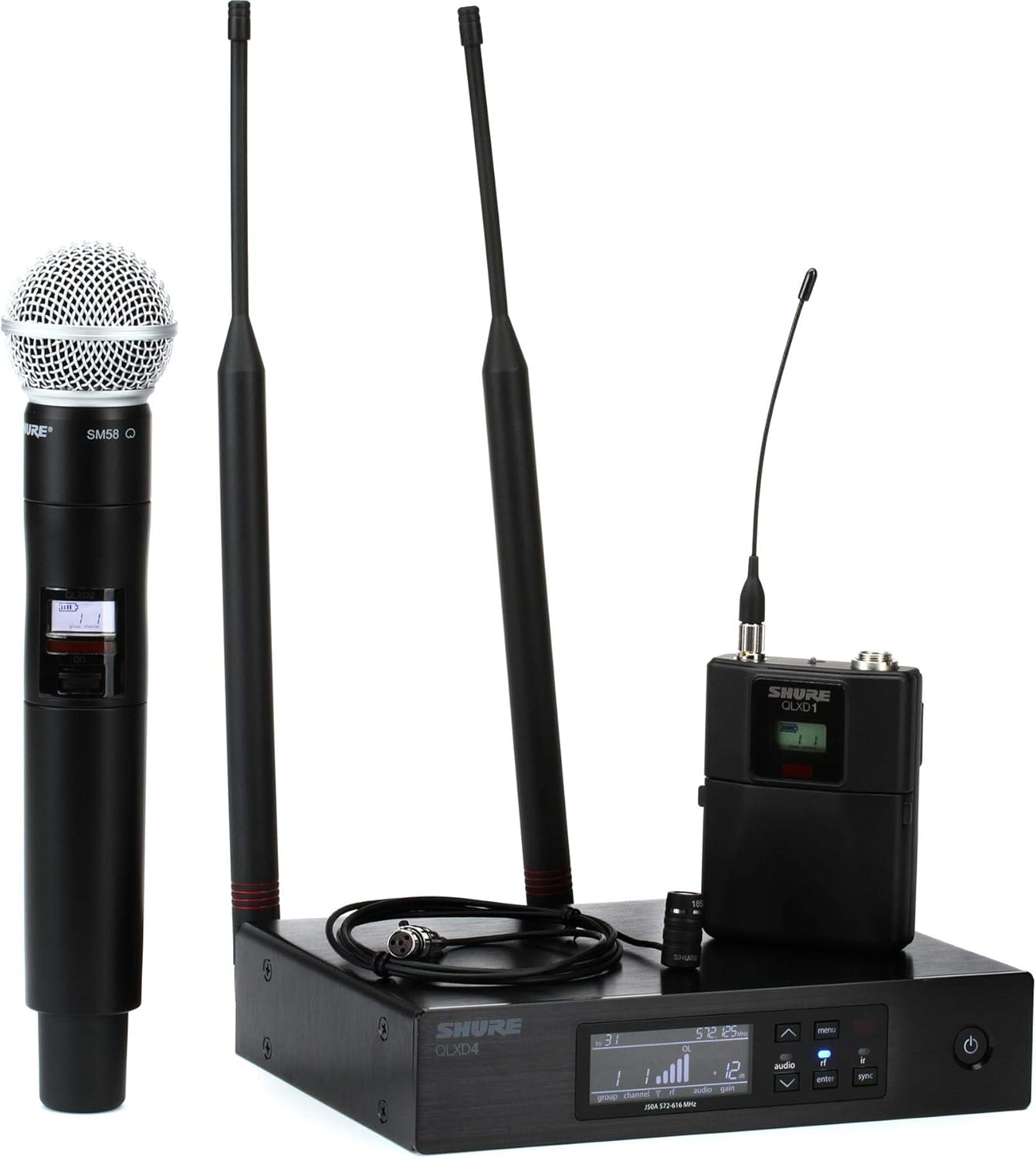 Amazon.com: Shure QLXD124/85 Dual Channel Wireless Microphone System ...