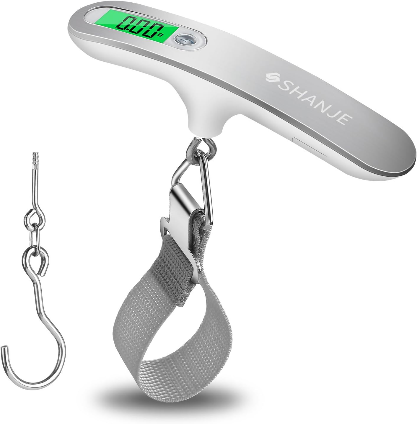 SHANJE Luggage Weight Scale for Suitcases 110 Lbs World Cup Travel Accessories High Precision Travel Digital Hanging Scales 50kg (Silver)