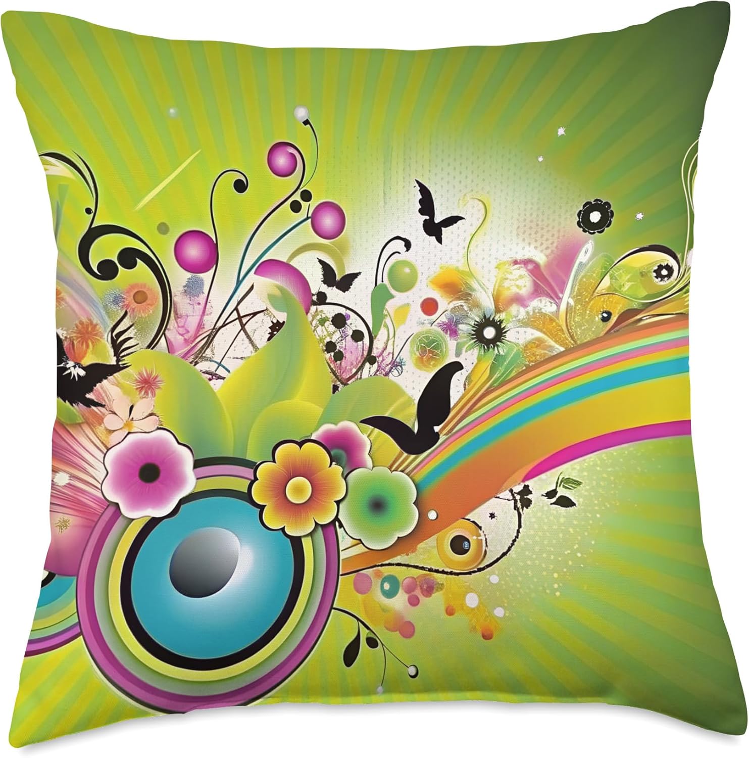 Frutiger Metro Gen Z Millennial Nostalgia Y2K Aesthetic Art Throw Pillow