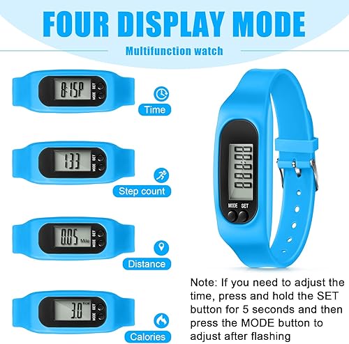 Miniatura 3 de Geyoga Pedometer for Walking Steps and Miles Pedometer Watch Silicone Steps Tracker Running Bracelet Ankle Step Counter for Calorie Burning and Step