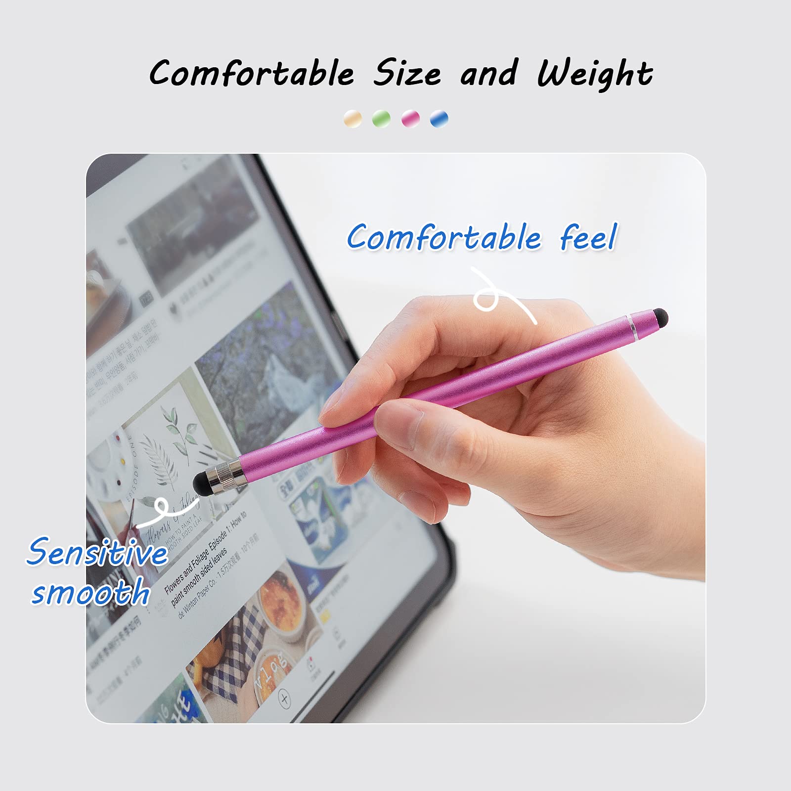 Abiarst - Lápiz capacitivo para pantallas táctiles, lápiz capacitivo de alta precisión para iPad, iPhone, tabletas, Samsung Galaxy y todos los dispositivos de pantalla táctil universales