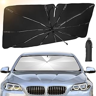 Pare Soleil Voiture Parapluie Pare Soleil Voiture Pare Brise Avant, Pliable Pare-Soleils Voitures Parapluie Protection UV pour la Plupart des Auto Compactes SUV et Monospaces (XL(145x83cm))
