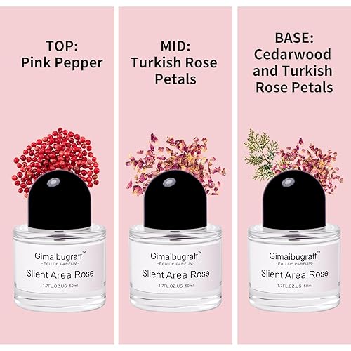 Miniatura 4 de Gimaibugraff Silent Area - Perfumes de rosas para mujer, 1.7 onzas, Eau de Parfum con aromas de madera y rosa, perfume de larga duración para mujer,