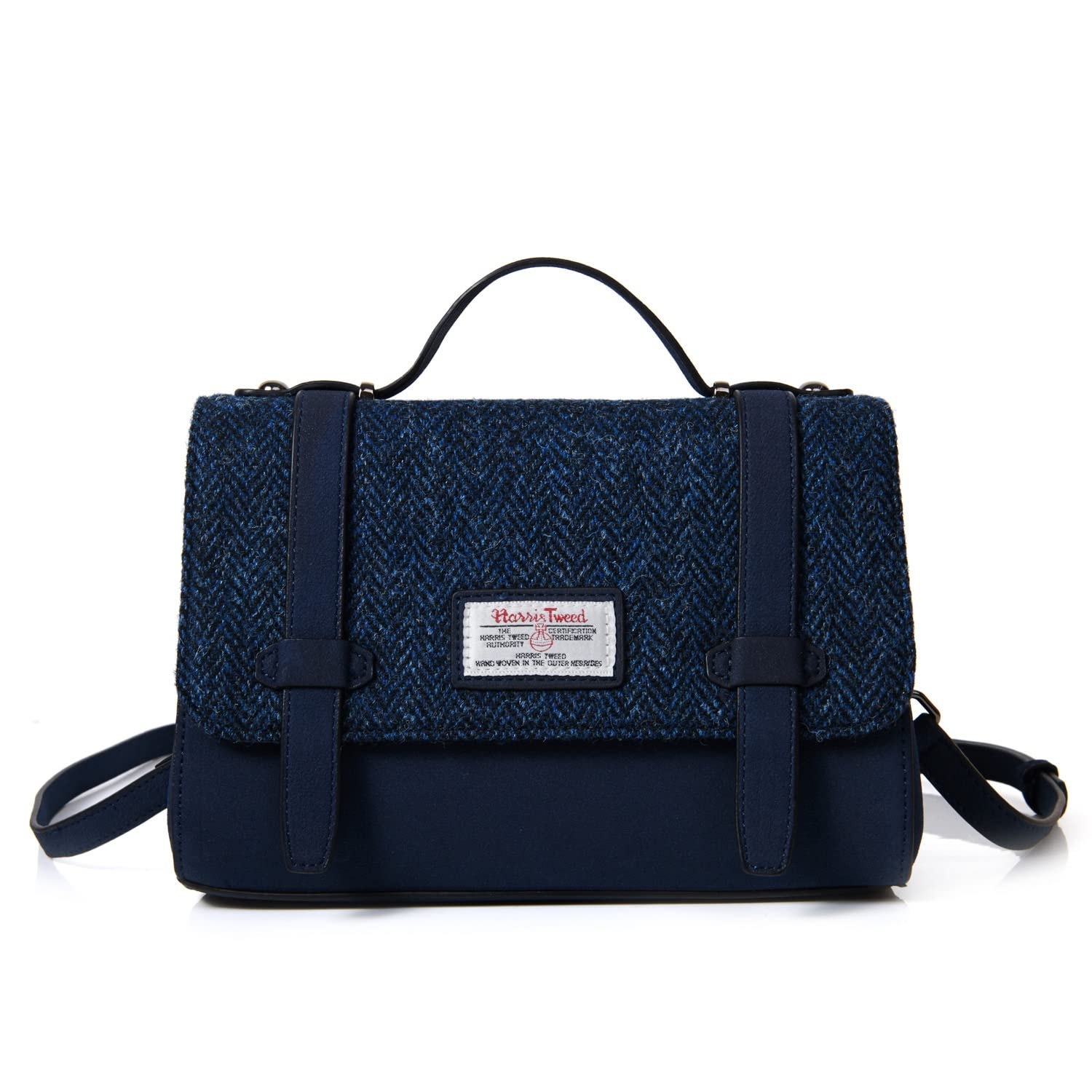 The Orkney Satchel Navy Herringbone