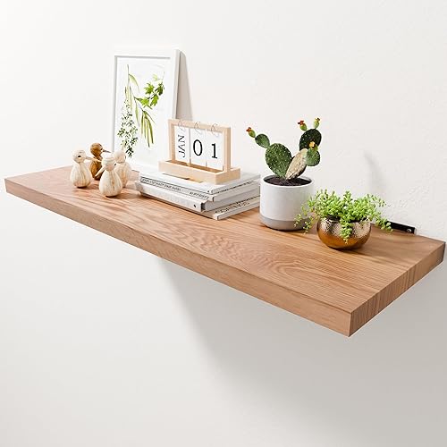 Solid oak floating shelves