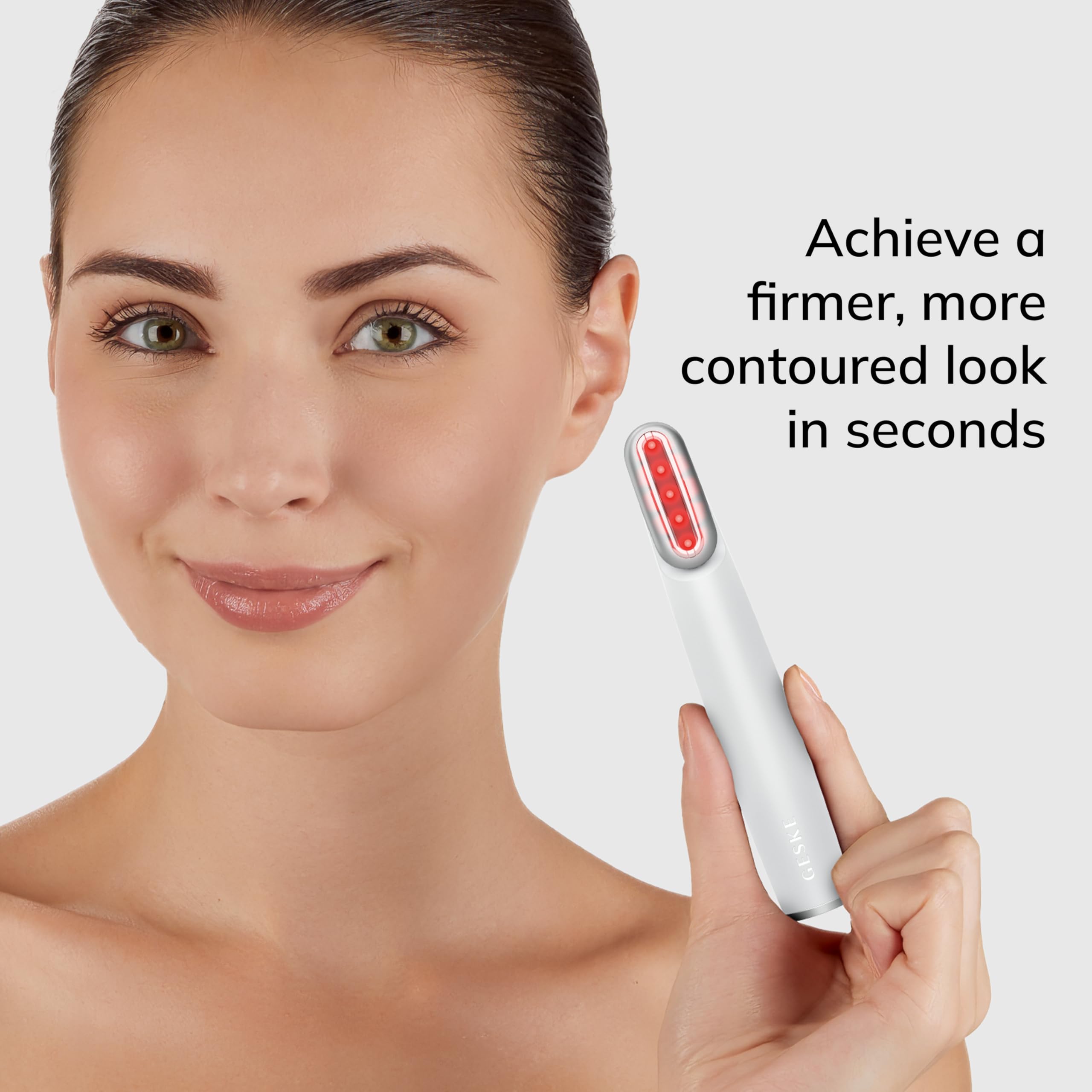 GESKE Skin Firming Wand | 7 in 1 | Anti-Aging | Mikrostrom Facelift | Reduziert Alterserscheinungen | Fortschrittlicher Facial Firmer | Red LED Light Technology | Flexibler Kopf