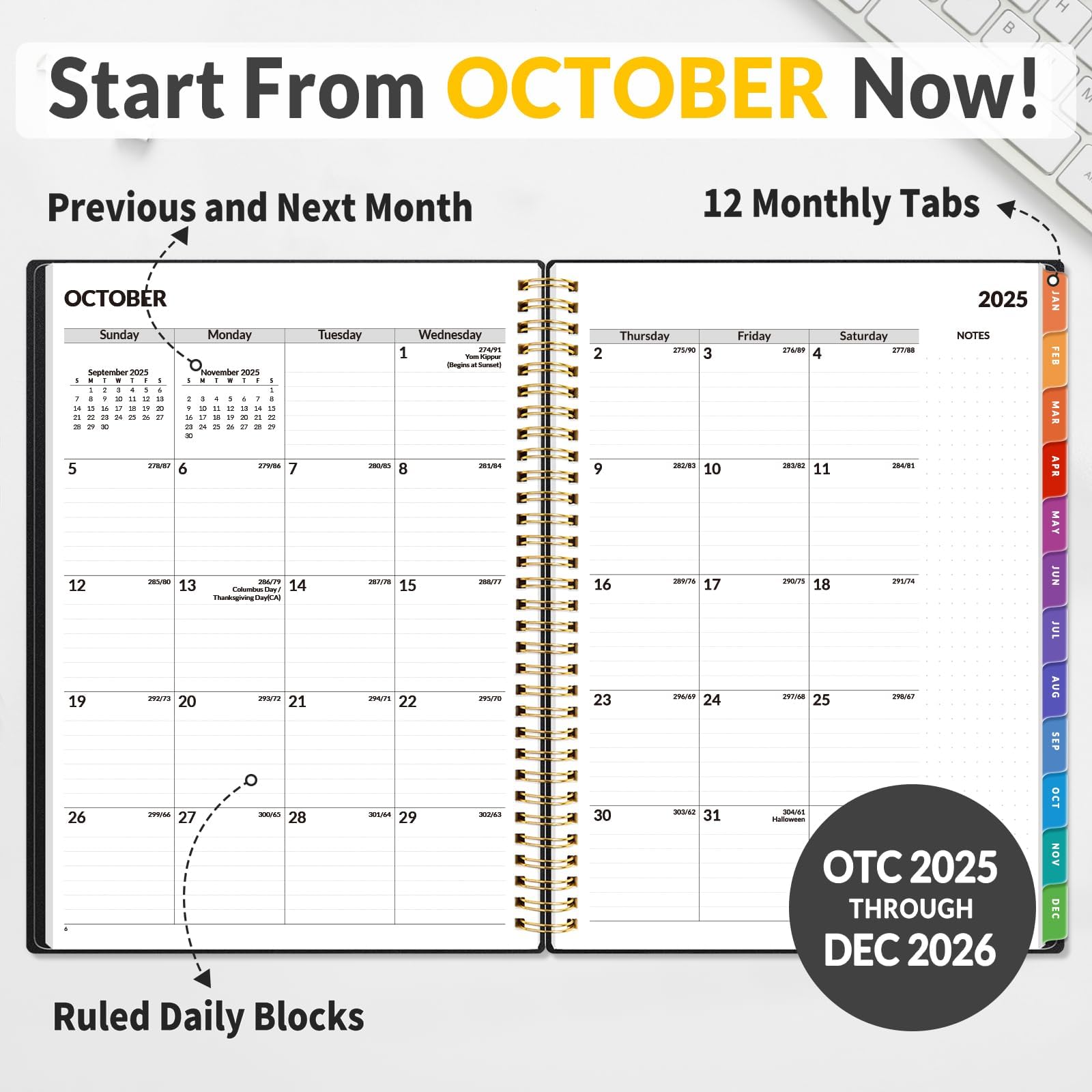 SUNEE 2026 Appointment Book Quarter-Hourly Weekly Monthly - from January 2026 - December 2026 8 5x11 Weekly Planner — view 3
