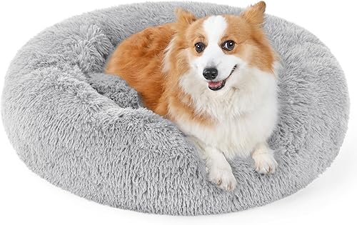 Miniatura 10 de rabbitgoo Cama calmante para perros pequeños, cama para mascotas de 27 pulgadas, lavable, cama redonda esponjosa, cama grande de felpa