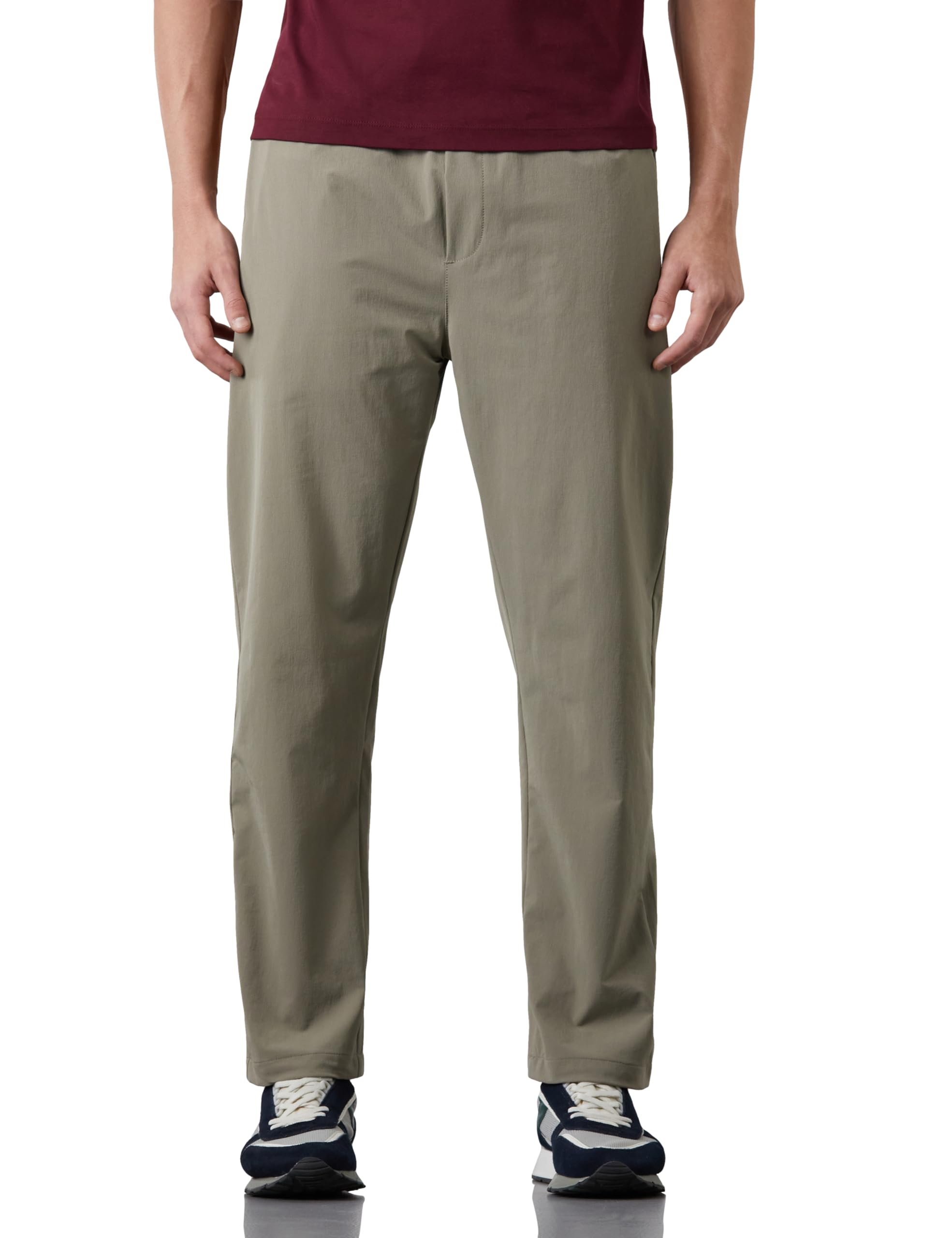 Amazon Brand - Symbol Men's Relaxed Fit Pleated Athleisure Trouser (Elasticated Waistband | 100% Polyester| Available in Plus Sizes)-image-29