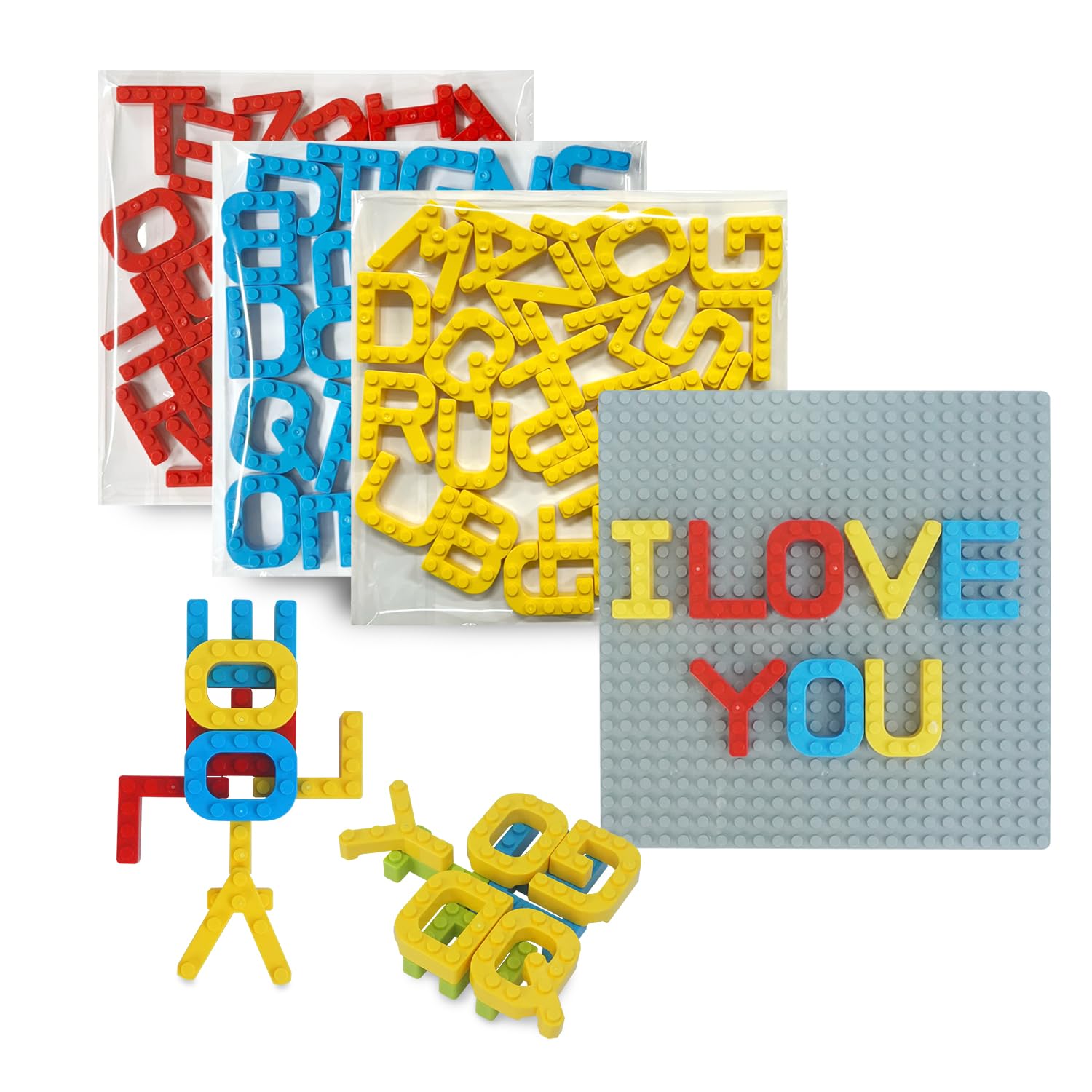 Amazon.co.jp: MOJIBLOCK 英語ブロック【プラスパック 3色(赤