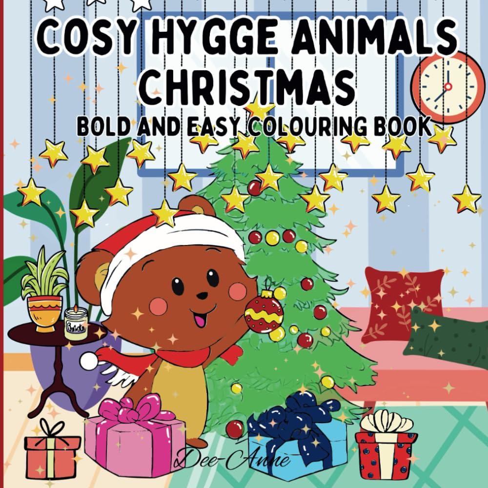 Cosy Hygge Animals Christmas: Bold and Easy Colouring Book