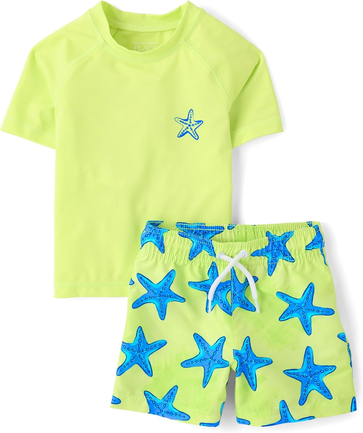 The Children's Place Baby Boys' and Toddler Short Sleeve Rashguard and Bottoms