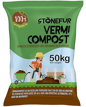 STONEFUR Vermicompost for Plants 50kg | Manure for Home Gardening | Organic Fertilizer for Plants Home Garden - image, photos