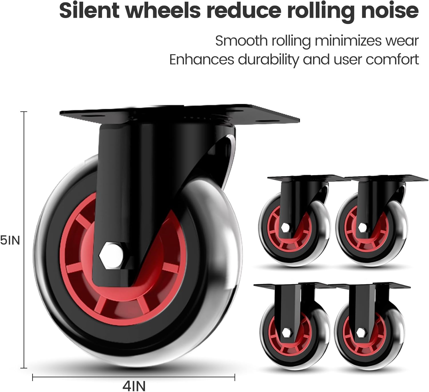 Upgraded Foldable Push Cart Dolly | 660 lbs. Capacity Moving Platform Hand Truck | Heavy Duty Space Saving Collapsible | 4‘’ TPR 360-Degree Silent Wheels | 2 Swivel Wheels and 2 Fixed Wheels