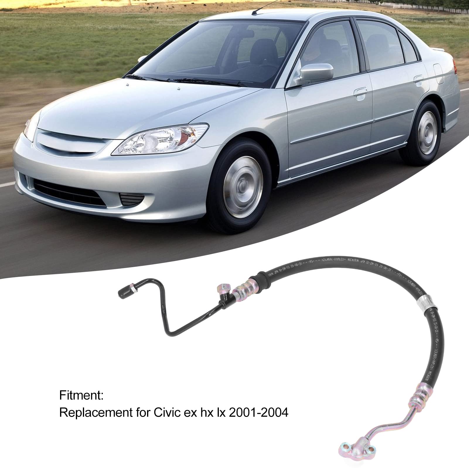 Cryfokt Power Steering Pressure Hose Black Flexible Replacement for EX HX