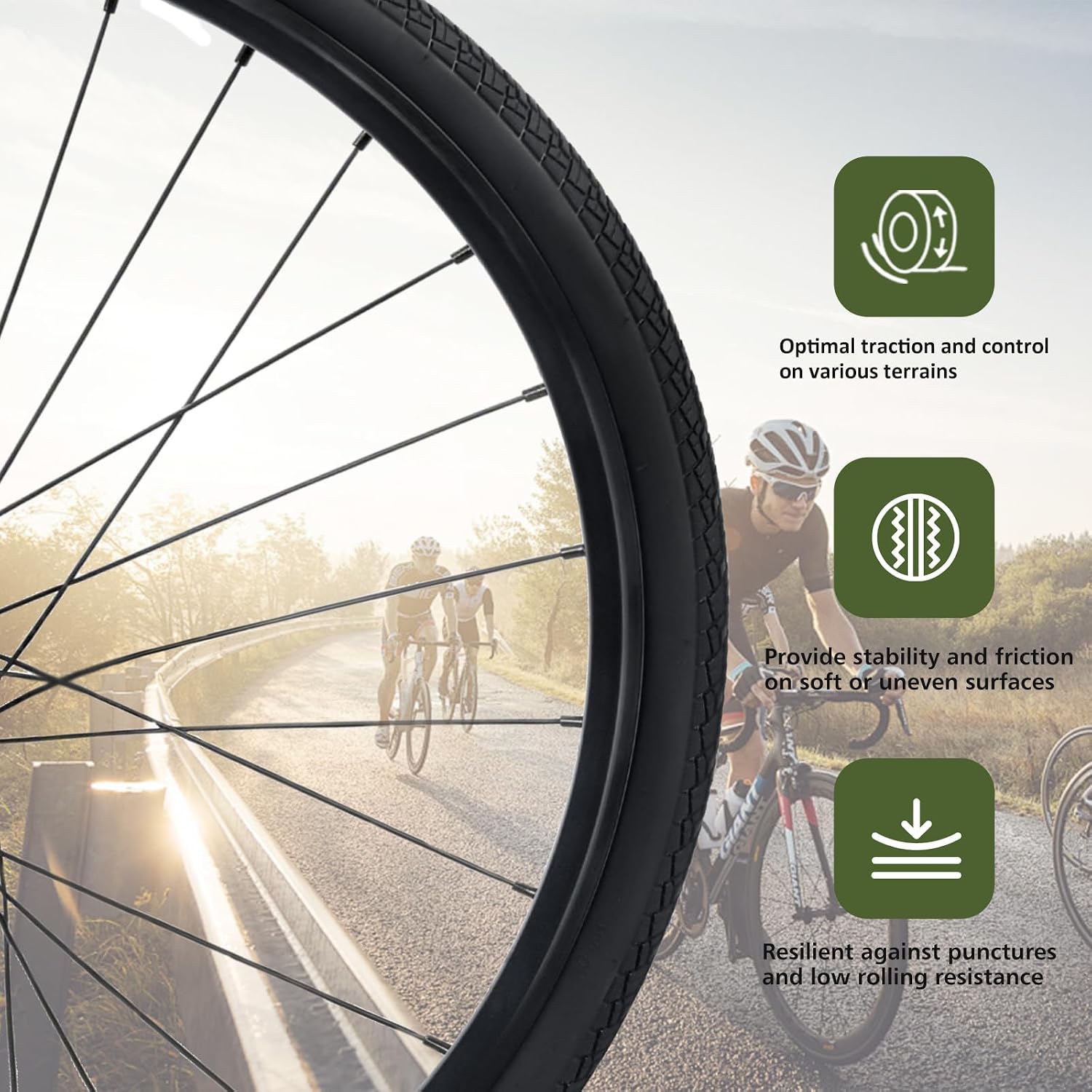 2 Pack 700-38C Bike Tire, YILUXING Foldable 700C Bicycle Tire and Tubes for City Bike Commuter Bike Hybrid Bike