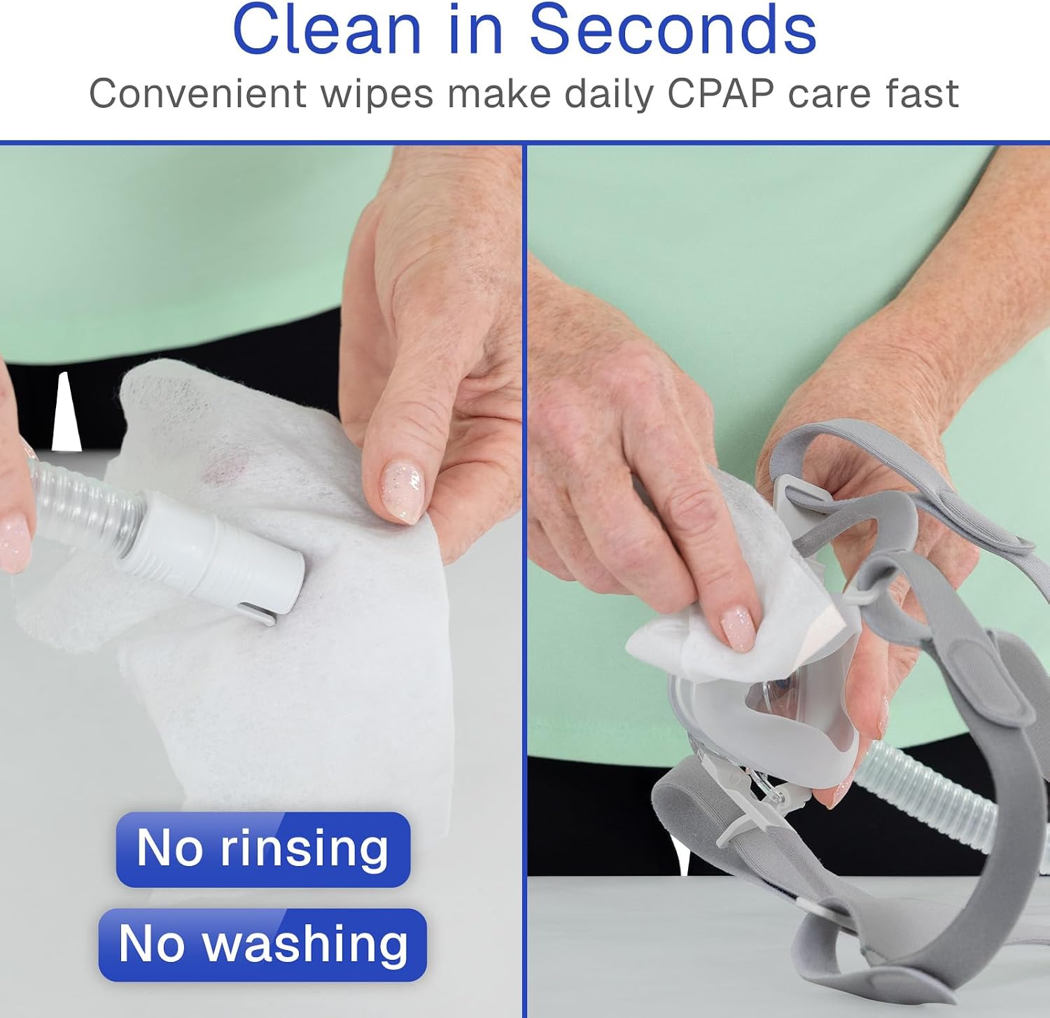 Vive CPAP Mask Wipes, 110 Count – Unscented, Alcohol‑Free, Lint‑Free BiPAP image 4