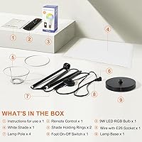 Vista 27 de FRIDEKO HOME Paquete de 2 lámparas de pie para sala de estar, colores regulables, temperatura y brillo, lámpara de pie moderna con control remoto