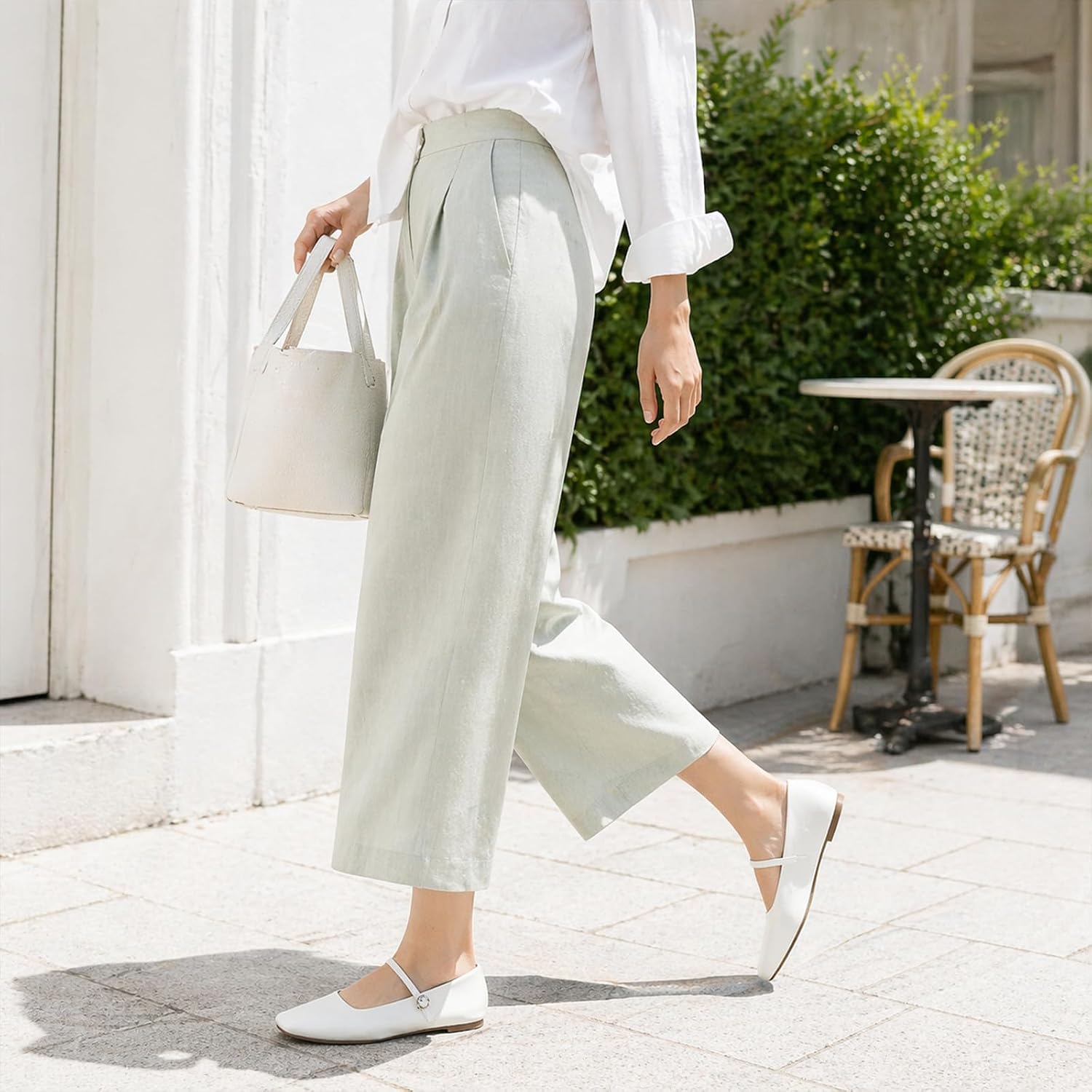 MUSSHOE Square Toe Mary Jane Flats for Women: Comfortable Non-Slip Dressy Business Casual Shoes with Adjustable Strap for Office Work