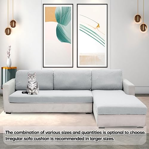 Miniatura 7 de ZNSAYOTX Fundas elásticas para cojines de sofá, fundas de asiento de repuesto suave, patrón único, protector de muebles con parte inferior elástica