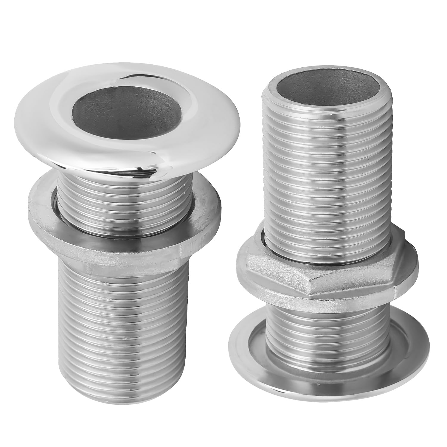 Tissting Accessorio per casco diritto marino 2 pezzi 1in 79mm - Connettore di scarico in acciaio inox 316 per barche e yacht, facile installazione e resistenza alla corrosione