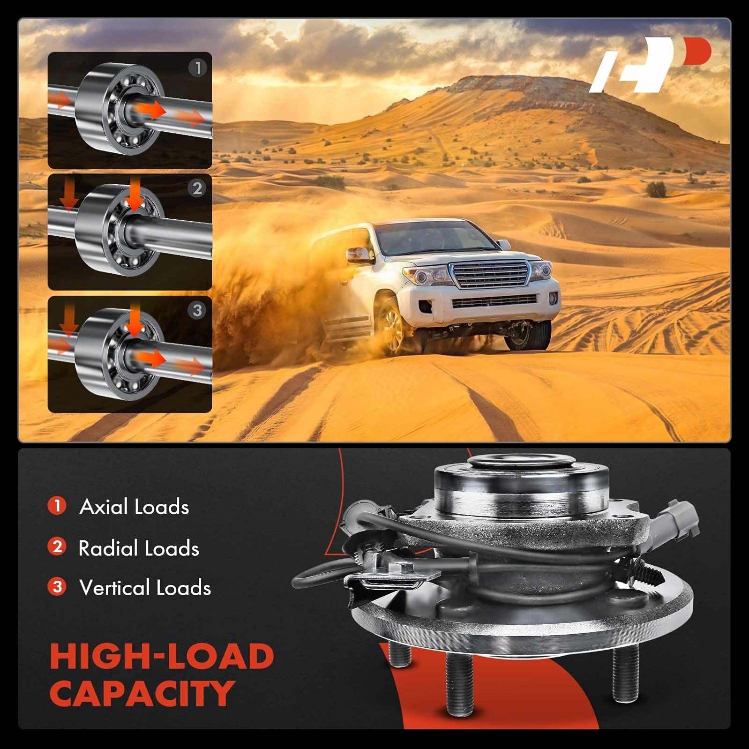 A-Premium 2 x Front Wheel Bearing and Hub Assembly with ABS & 5-Lug Compatible with Chrysler Pacifica 2004 2005 2006