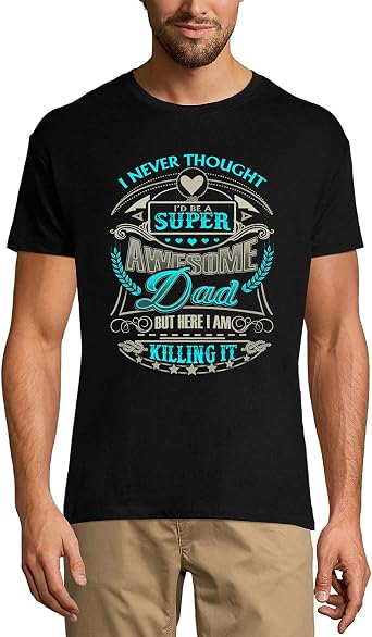 ULTRABASIC Mens T-Shirt Super Awesome Dad - Novelty Short Sleeve Tee Shirt