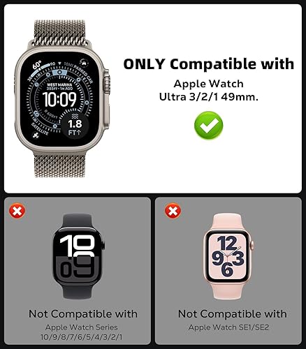Miniatura 2 de MoKo Funda protectora para Apple Watch Ultra 3/2/1 de 1.929 in, con protector de pantalla de vidrio templado y cubierta trasera de protección
