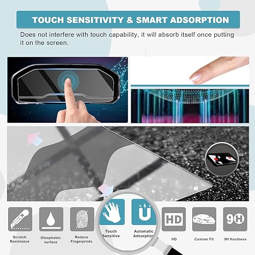 Miniatura 4 de CDEFG Protector de Pantalla Silverado 2022-2025 2026 para Camioneta Pickup Chevy Silverado 2022-2025 2026 Protector de Pantalla del Cluster de 2PCS