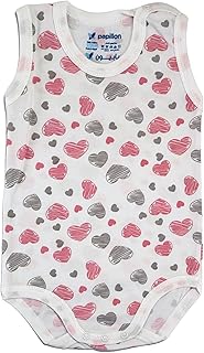 بابيلون سالوبيت داخلي بكباسين بدون اكمام مطبوع عليه قلوب للبنات (عبوة من قطعة واحدة)