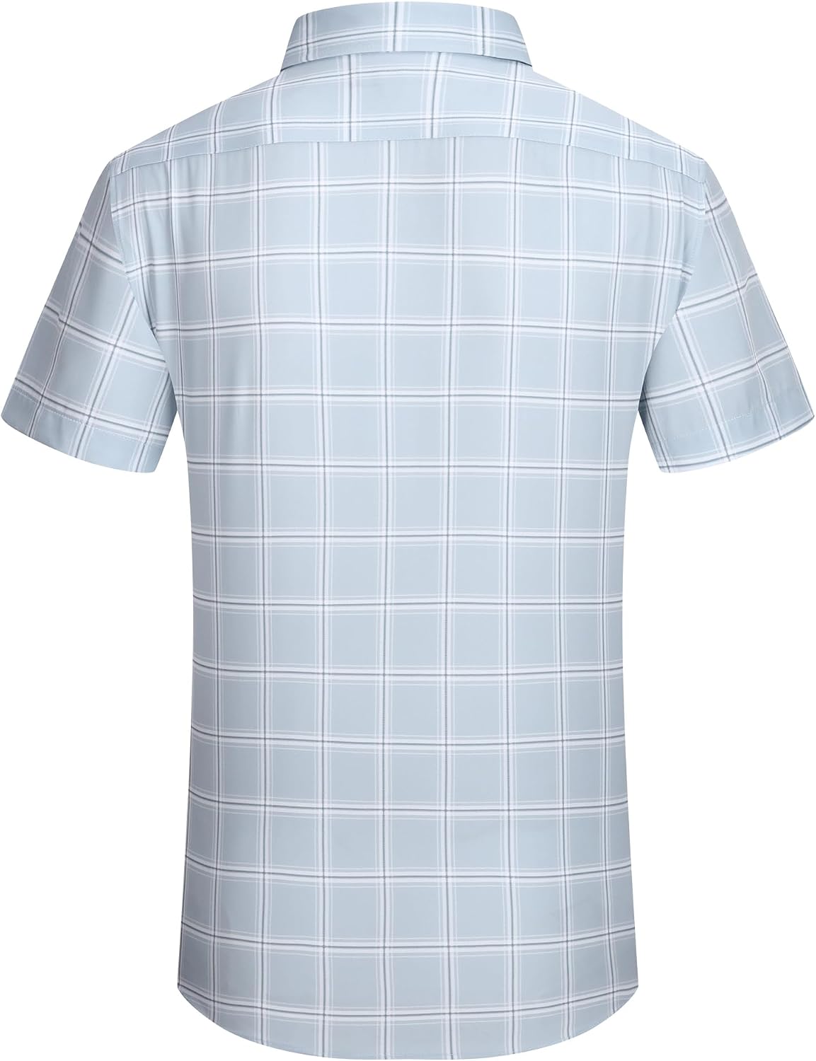 Alex Vando Mens Button Down Shirts Wrinkle Free 4-Way Stretch Short Sleeve Business Casual Shirt