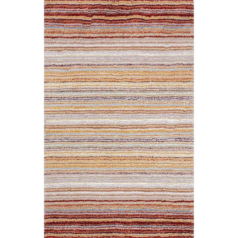 Image of RUG ERA Shaggy Carpet for Living Room 7X10 FEET Fluffy Rug for Bedroom Floor Modern Non-Slip Floor Mat & Galicha for Home Decor | Cozy Area Carpet (Luxury RED)