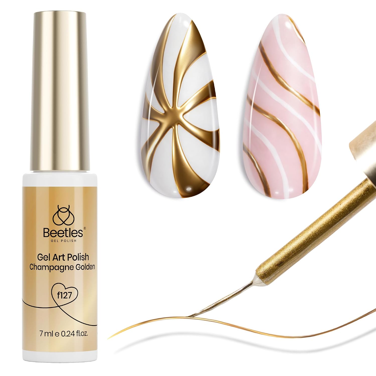 Beetles Gold Gel Liner Nail Polish - Metallic French Tip