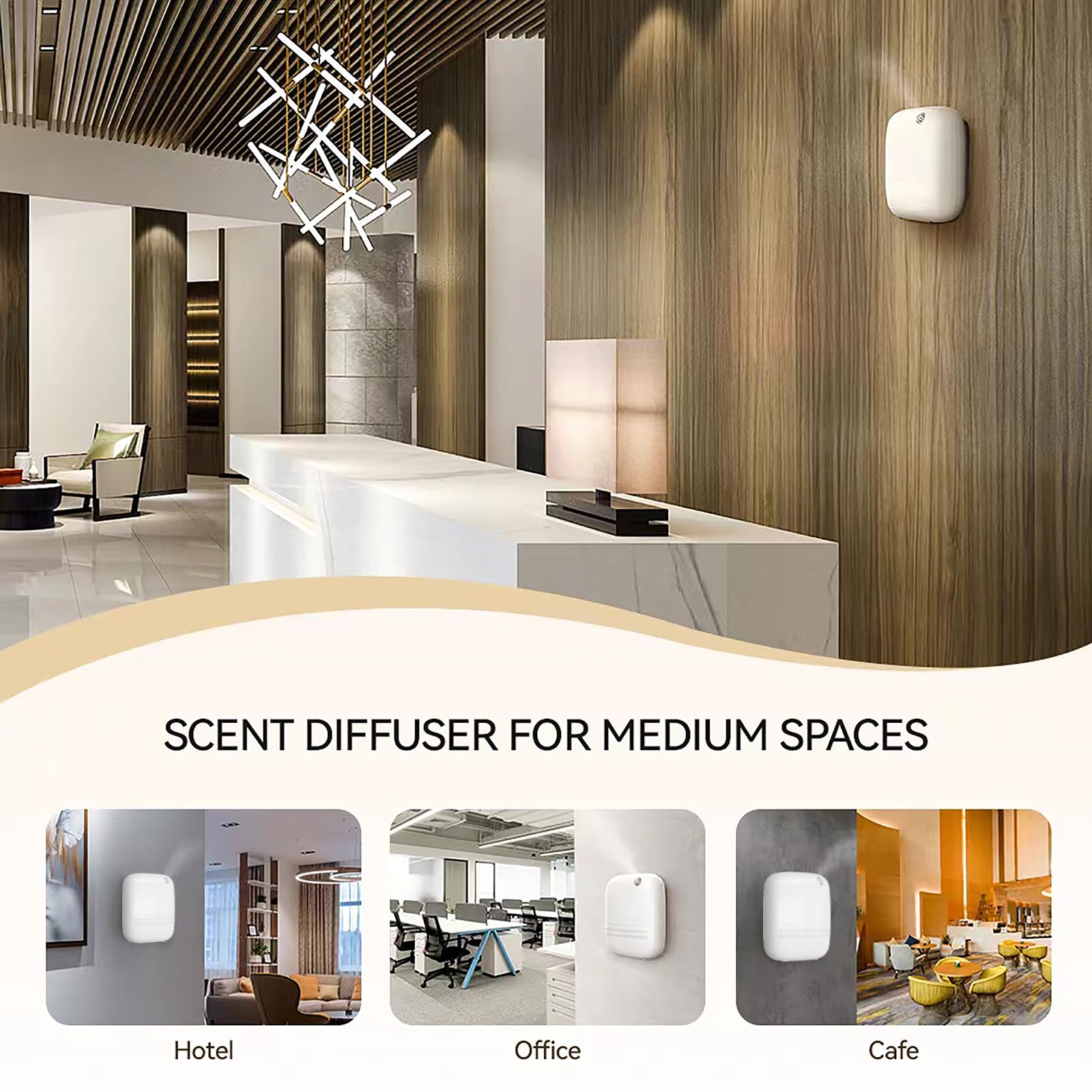 Diffuseur de parfum amélioré, machine à air parfumé pour la maison jusqu'à 2000 m², diffuseur de collection hôtelière 400 ml, diffuseur d'air froid sans eau pour la maison, le bureau