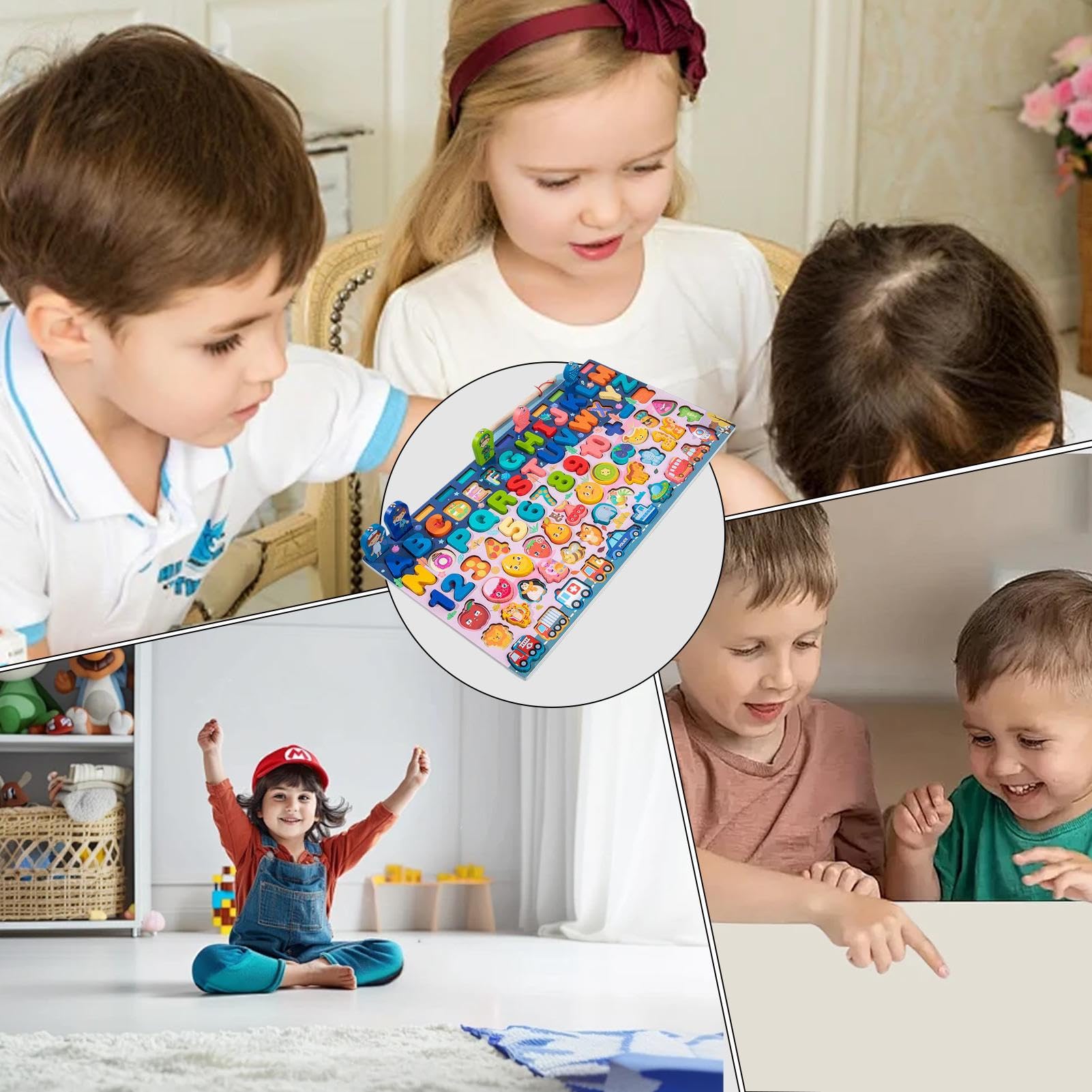 Holzrätsel Für, Sleek, – Holzlernrätsel Kinder Holz Alphabet, Zahlen Fischereispiel Fun Nummern, Formen Die Passende Pegboard Mädchen | Multipurpose Outdoor Indoor Utility